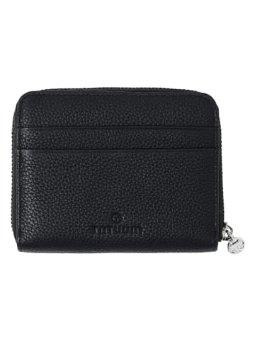 TATUUM Skórzany portfel w kolorze czarnym - 13 x 8 cm