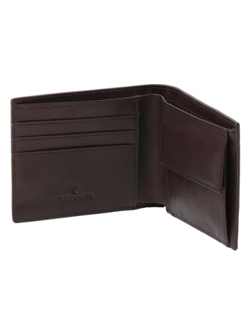 TATUUM Skórzany portfel w kolorze brązowym - 9 x 11 cm