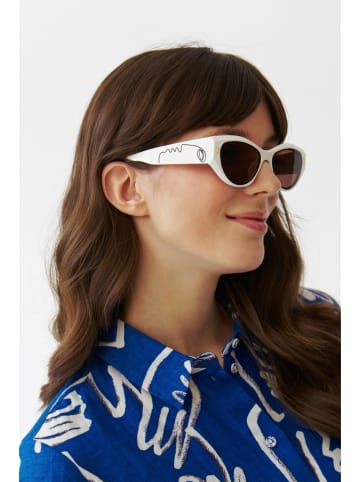 TATUUM Dameszonnebril wit/bruin