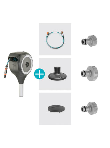 Gardena Terrassen-Schlauchbox "Roll Up S - 15 m" in Grau