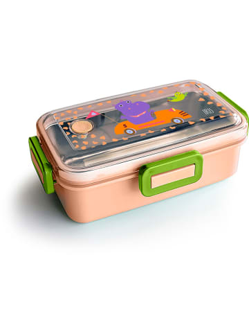 IRIS Barcelona Lunchbox "Funny Jungle" in Apricot - (B)18,5 x (H)6,5 x (T)10,5 cm