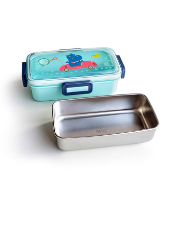 IRIS Lunchbox "Funny Jungle" mintgroen - (B)18,5 x (H)6,5 x (D)10,5 cm