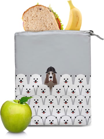 IRIS Snacktas lichtgrijs/wit - (B)24 x (H)29,2 cm