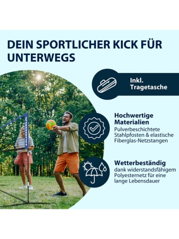 Hudora Volleyball-/ Badmintonnetz in Blau - (B) 300 cm