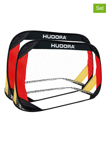Hudora 2-delige set: voetbaldoelen "Pop Up" rood/zwart - vanaf 4 jaar