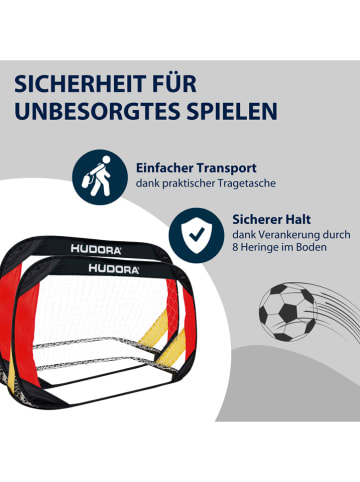 Hudora 2-delige set: voetbaldoelen "Pop Up" rood/zwart - vanaf 4 jaar