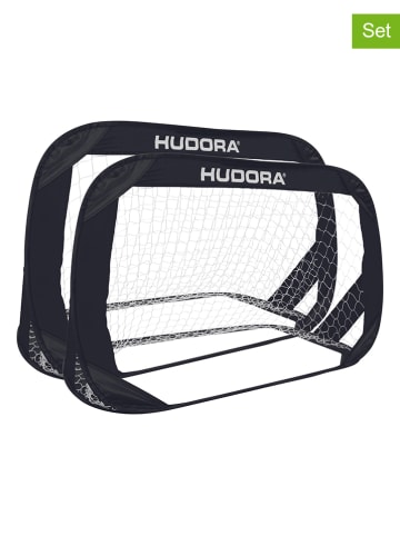 Hudora 2-delige set: voetbaldoelen "Pop Up" zwart - vanaf 4 jaar