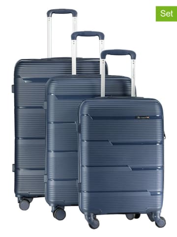 Canadian Peak 3tlg. Hardcase-Trolleyset "Scotch" in Dunkelblau