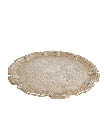 Romimex Tablett in Silber - Ø 27 cm