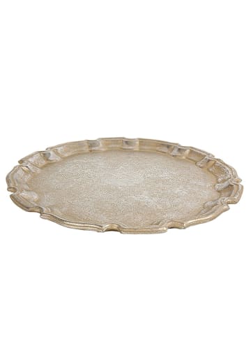 Romimex Tablett in Silber - Ø 27 cm