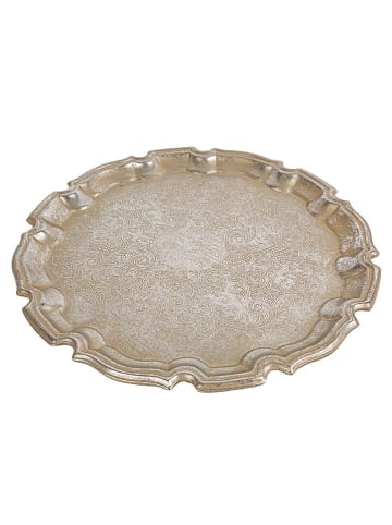 Romimex Tablett in Silber - Ø 27 cm