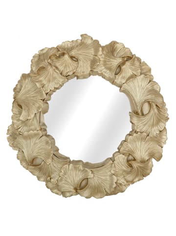 Romimex Spiegel "Convex" goudkleurig - Ø 23 cm