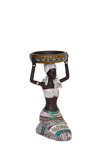 Romimex Figurka dekoracyjna "Woman" w kolorze czarnym ze wzorem - 13 x 20 x 11 cm