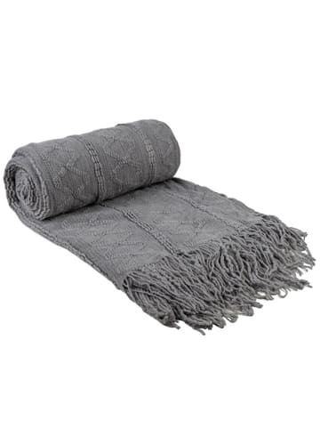 Romimex Wohndecke in Grau - (L)200 x (B)130 cm