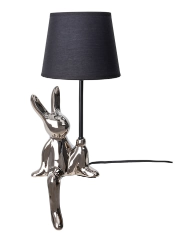 näve Tischleuchte "Helge" in Silber/ Schwarz - (H)45 x Ø 18 cm