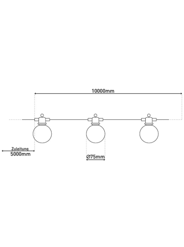 näve Ledsolarlichtketting "Cadena" zwart/transparant - (L)1000 cm