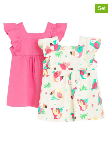 COOL CLUB 2-delige set: jurken wit/roze