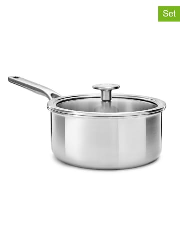 KitchenAid 2tlg. Set: Edelstahl-Stielkasserolle "Multi-Ply" - Ø 16 cm