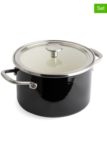 KitchenAid 2tlg. Set: Topf "Core Enamel" in Schwarz - Ø 20 cm