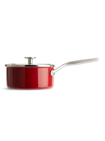 KitchenAid 2tlg. Set: Stielkasserolle "Core Enamel" in Rot - Ø 18 cm