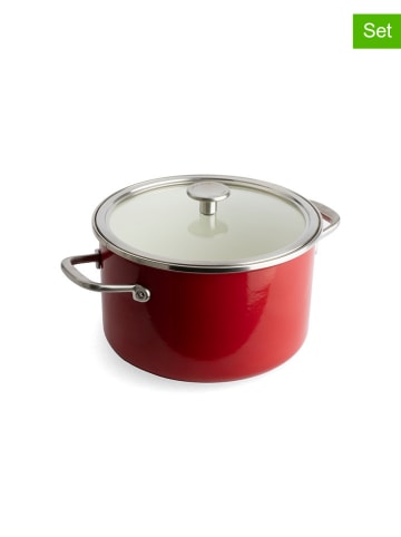 KitchenAid 2tlg. Set: Topf "Core Enamel" in Rot - Ø 24 cm