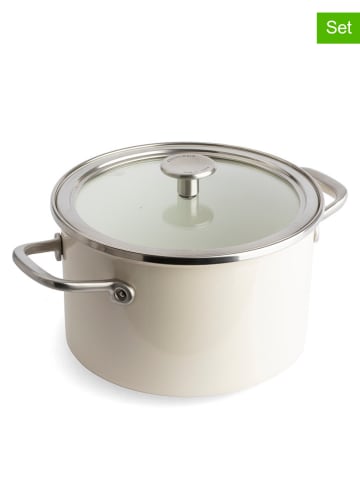 KitchenAid 2tlg. Set: Topf "Core Enamel" in Creme - Ø 20 cm