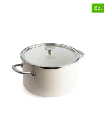 KitchenAid 2tlg. Set: Topf "Core Enamel" in Creme - Ø 24 cm