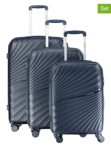 Geographical Norway 3tlg. Hardcase-Trolleyset "Santafe" in Dunkelblau