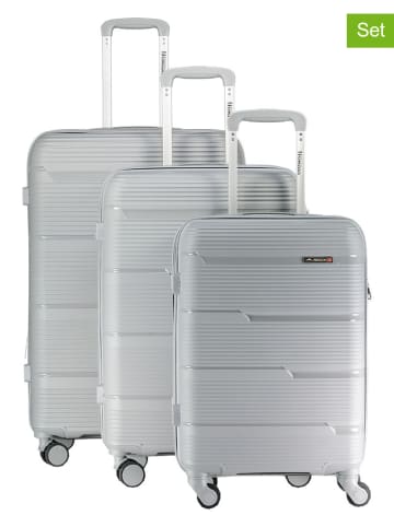 Geographical Norway 3tlg. Hardcase-Trolleyset "Scotch" in Silber