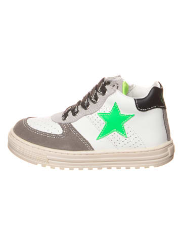 Naturino Leder-Sneakers "Hess" in Weiß/ Grau