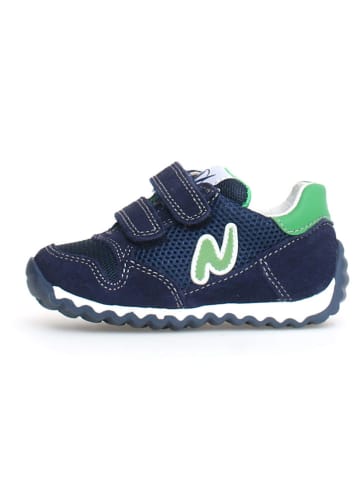 Naturino Skórzane sneakersy "Sammy 2" w kolorze granatowo-zielonym