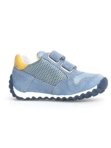 Naturino Leder-Sneakers "Sammy 2" in Hellblau/ Gelb