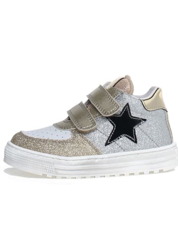 Naturino Leren sneakers "Hess" goudkleurig/zilverkleurig