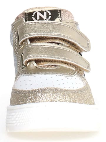 Naturino Leren sneakers "Hess" goudkleurig/zilverkleurig