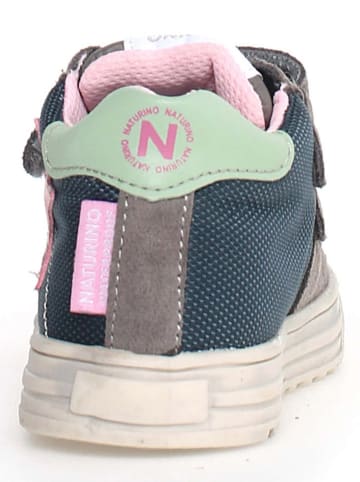 Naturino Leren sneakers "Hess" grijs/donkerblauw