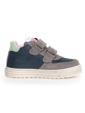 Naturino Leren sneakers "Hess" grijs/donkerblauw
