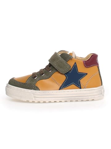 Naturino Leder-Sneakers "Penshaw" in Khaki/ Orange