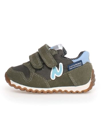 Naturino Leder-Sneakers "Sammy 2" in Khaki/ Hellblau/ Weiß