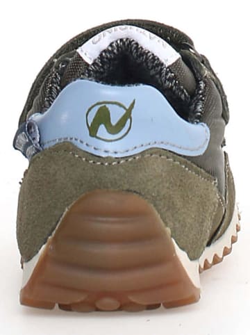 Naturino Leder-Sneakers "Sammy 2" in Khaki/ Hellblau/ Weiß