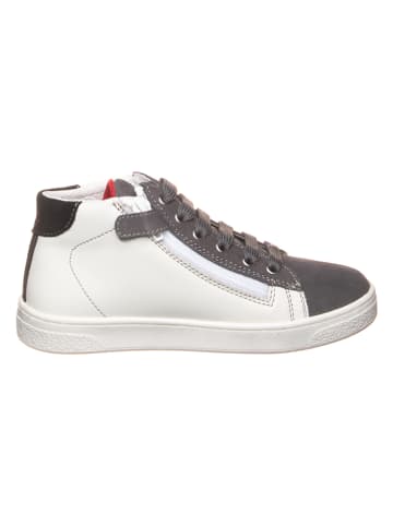 Naturino Leder-Sneakers "Pinn" in Weiß/ Grau