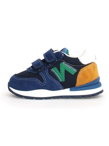 Naturino Leren sneakers "Smood" donkerblauw/oranje