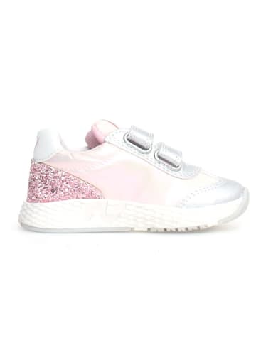 Naturino Leren sneakers "Jesko 2" lichtroze/zilverkleurig/wit