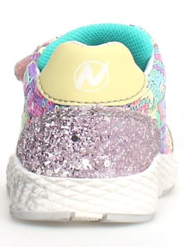 Naturino Skórzane sneakersy "Jesko 2" w kolorze jasnoróżowym ze wzorem