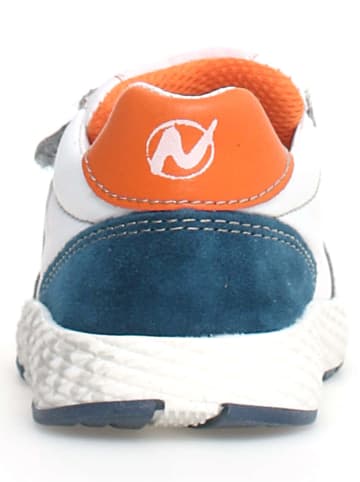 Naturino Leder-Sneakers "Jesko 2" in Grau/ Blau/ Weiß