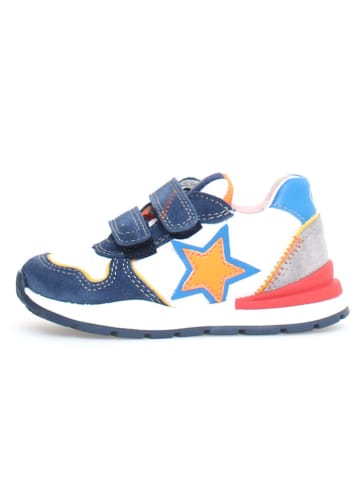 Naturino Skórzane sneakersy "Argal" w kolorze niebieskim ze wzorem