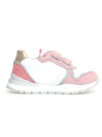 Naturino Leren sneakers "Argal" wit/lichtroze