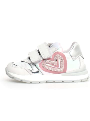 Naturino Skórzane sneakersy "Quelly VL" w kolorze biało-jasnoróżowym