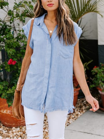Milan Kiss Jeansbluse in Hellblau