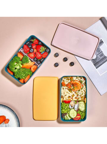 Violeta Home 2tlg. Set: Lunchbox in Blau/ Gelb - (B)18,5 x (H)11 x (T)5 cm