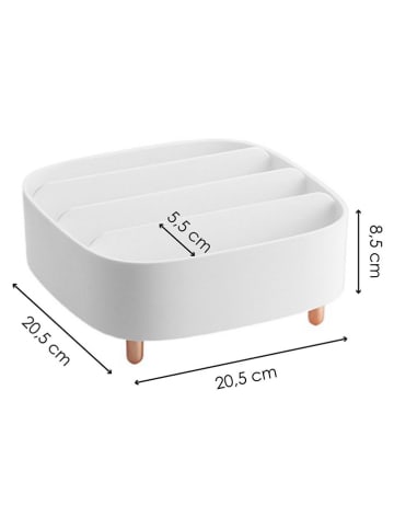 Violeta Home Organizer w kolorze białym na przybory do makijażu - 13 x 13 x 25